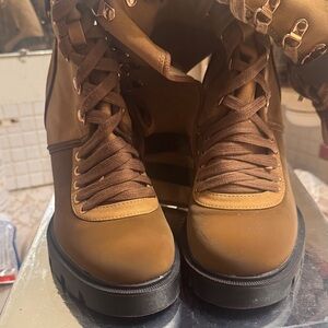 Stylish Brown Lace-Up Combat Boots